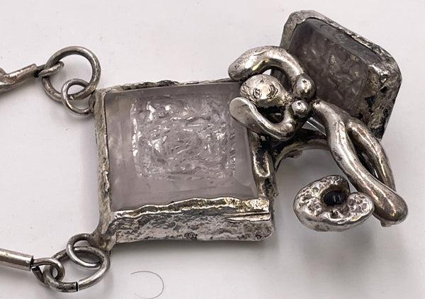 Jacob Hull Silver Necklace in Brutalist Style