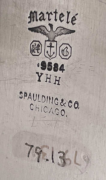 Gorham Martele 0.9584 Silver Tray from 1912 in Art Nouveau Style