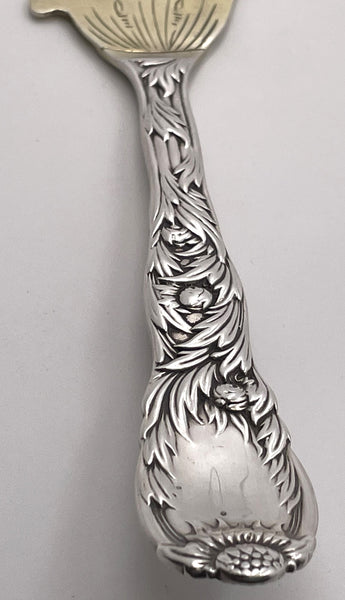 Tiffany & Co. Gilt Sterling Silver Fish Slice/ Server in Chrysanthemum Pattern