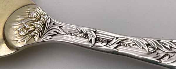 Tiffany & Co. Gilt Sterling Silver Fish Slice/ Server in Chrysanthemum Pattern