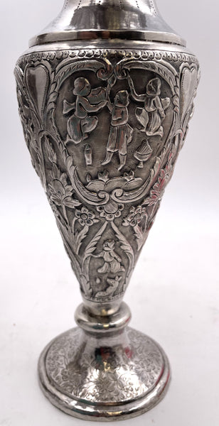 Pair of South Asian Silver Vases from Late 19th Century