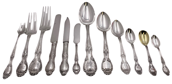 Tiffany & Co. Sterling Silver 70-Piece Flatware Set in Richelieu Pattern