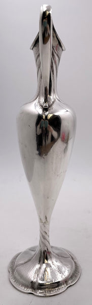 Sterling Silver Two-Handled Amphora Hammered Fluted Vase