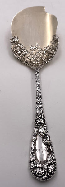 Durgin Gilt Sterling Silver Chrysanthemum Oyster/ Ice Cream Server