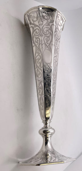 Gorham Tall Sterling Silver Vase from Late 19th Century