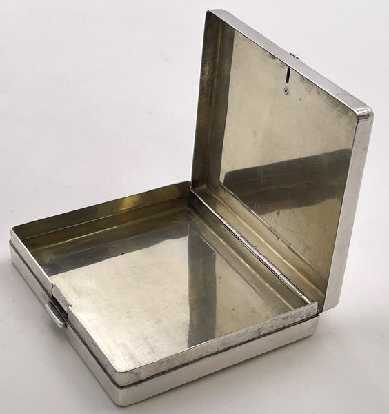 Tiffany & Co. Gold, Sapphire & Sterling Silver Compact in Art Deco Style with Mirror
