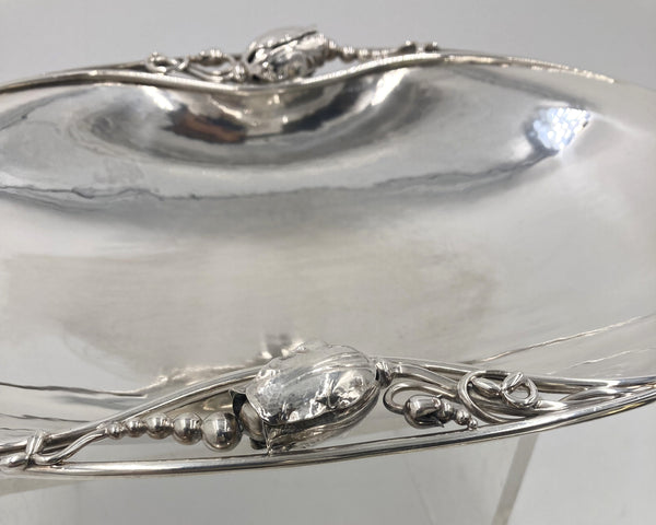Georg Jensen Pair of Sterling Silver Oval Bowls in Blossom Pattern #2B