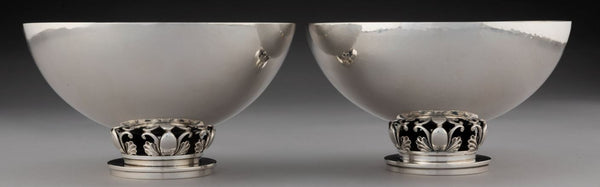 Two Georg Jensen No. 755 Sterling Silver Footed Bowls