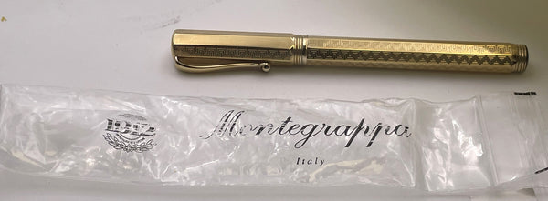 Montegrappa Rare Gilt Sterling Silver Reminiscence Fountain Pen