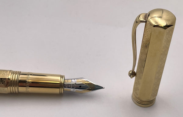 Montegrappa Rare Gilt Sterling Silver Reminiscence Fountain Pen