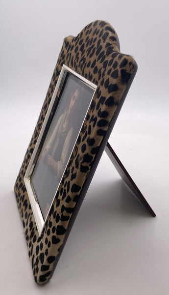 Del Conte Italian Leopard & Sterling Silver Photo Frame New in Box