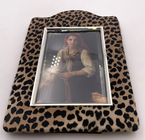 Del Conte Italian Leopard & Sterling Silver Photo Frame New in Box