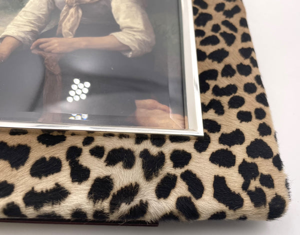 Del Conte Italian Leopard & Sterling Silver Photo Frame New in Box