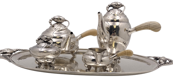 Georg Jensen Sterling Silver 5-Piece Blossom Tea and Coffee Set