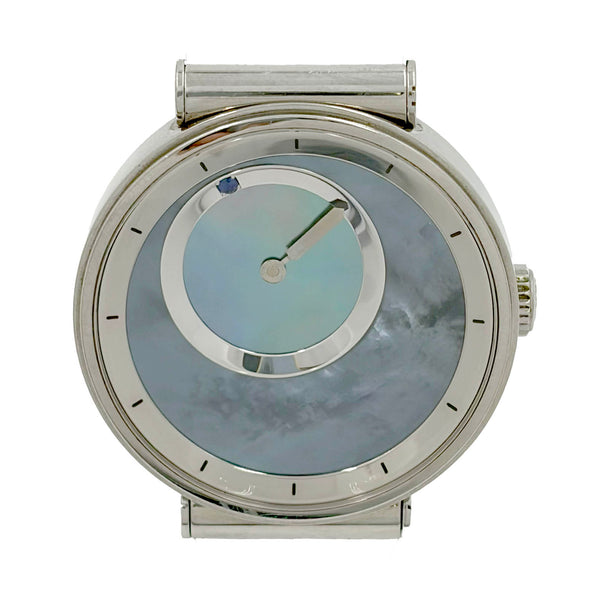 LADY blu "Atoll" Automatic stainless steel with  pastel-blue mother-of-pearl (MOP) background disc