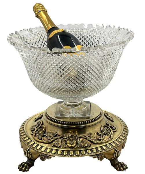 Paul Crespin 1810 Georgian Gilt Sterling Silver & Crystal Centerpiece