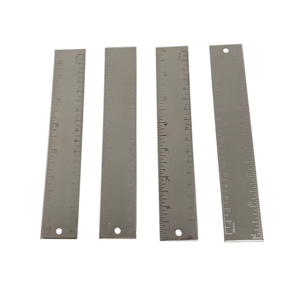 Set of 4 Tiffany & Co. Silver Rulers in Classic Tiffany-Blue Pouches