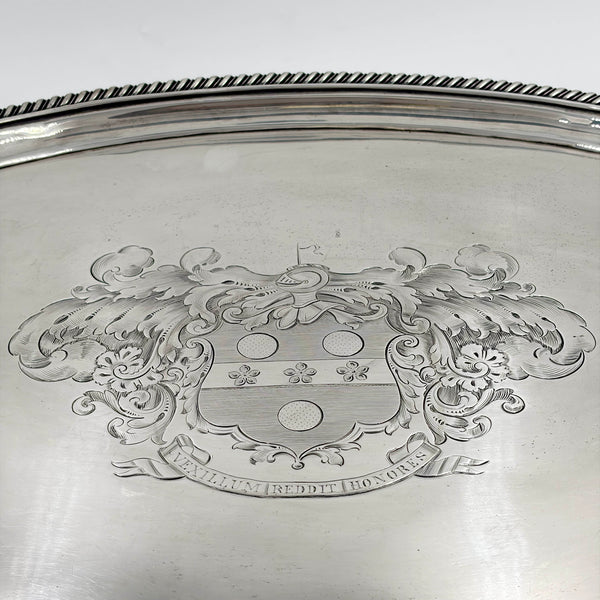 John Mewburn English Sterling Silver Georgian Tray from 1814