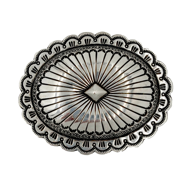 Vintage Navajo Sterling Silver Belt Buckle Signed J Blackgoat