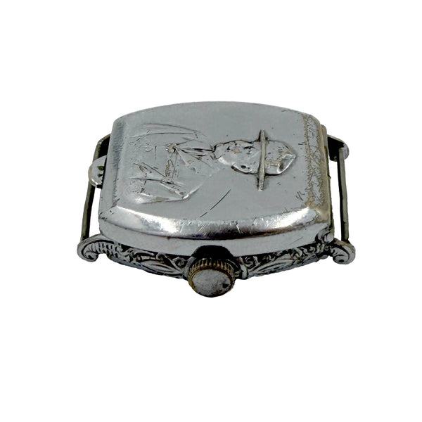 Lord Baden-Powell Boy Scout Founder Be Prepared Silver Swiss Watch