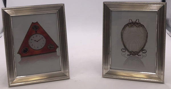 Pair of Del Conte Italian Sterling Silver Picture Frame in Mid-Century Modern Style