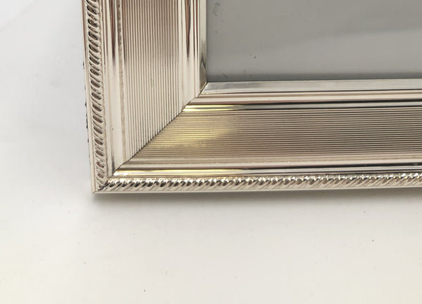 Pair of Del Conte Italian Sterling Silver Picture Frame in Mid-Century Modern Style