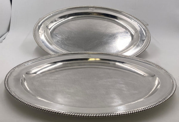 Pair of Robert Garrard I, English Sterling Silver Meat Platters or Trays, From 1803 (Georgian Era)