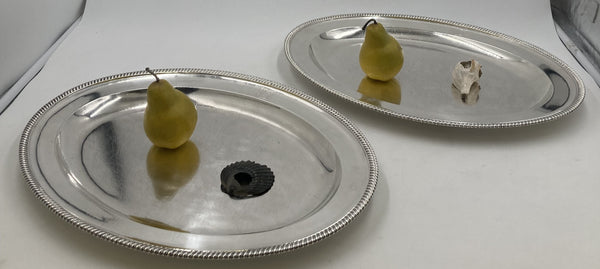 Pair of Robert Garrard I, English Sterling Silver Meat Platters or Trays, From 1803 (Georgian Era)
