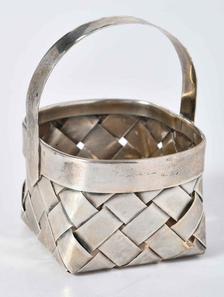 Pair of Cartier Sterling Silver Woven Baskets