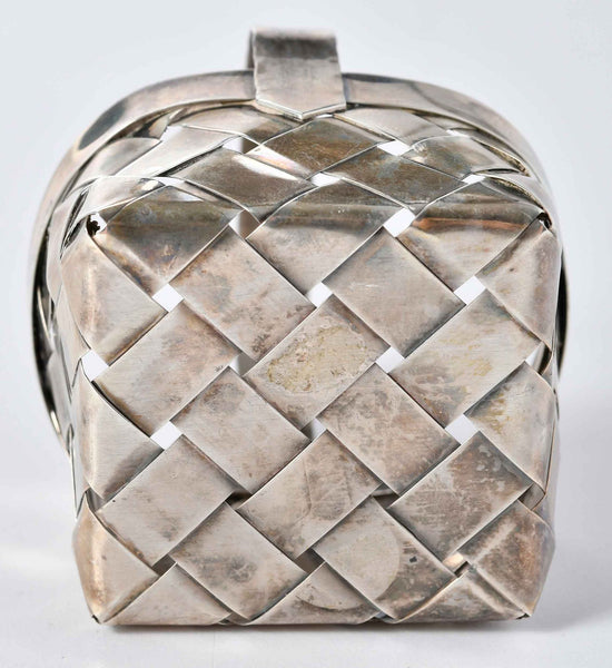 Pair of Cartier Sterling Silver Woven Baskets