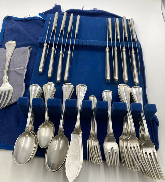Buccellati Sterling Silver Flatware Set Milan Pattern