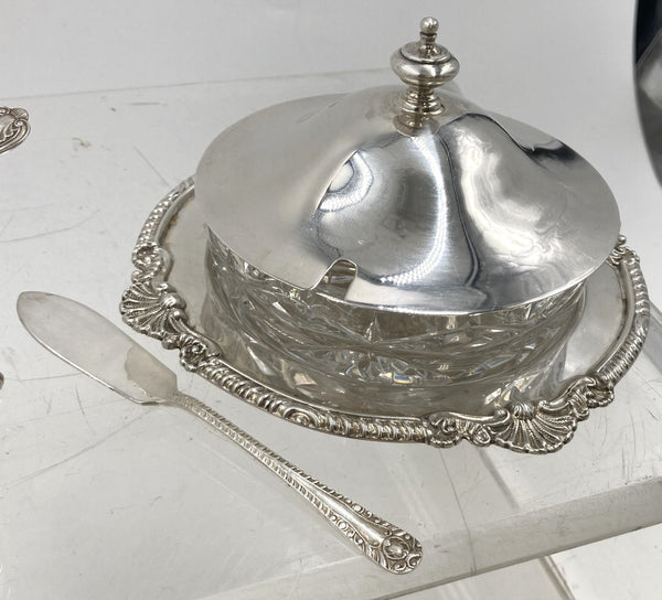 Garrard Sterling Silver Dinner Suite of Salts, Pots, Sauce Boats Kings Pattern