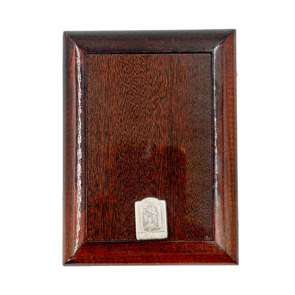 Del Conte Sterling Silver Double Picture Frame with Wood Back New In Box