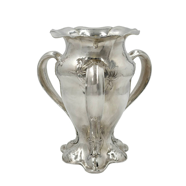 Gorham 0.9584 Silver Martelé Three-Handled Vase in Art Nouveau Style