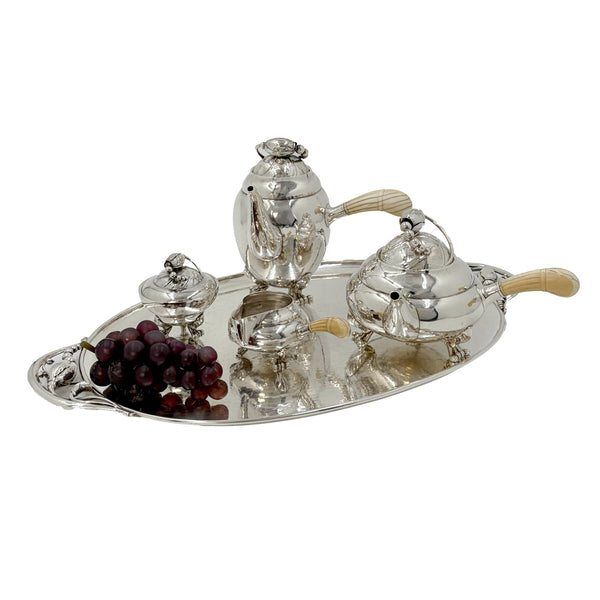 Georg Jensen Sterling Silver 5-Piece Blossom Tea and Coffee Set
