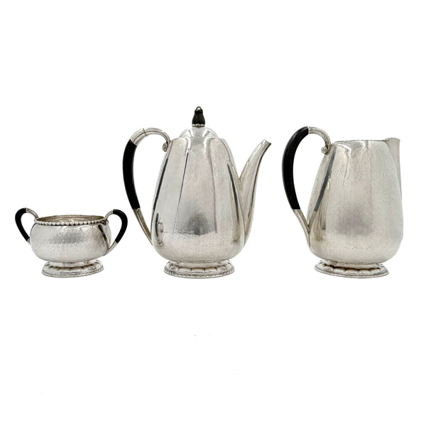 Georg Jensen Silver 3-Piece Coffee Set in Pattern #34