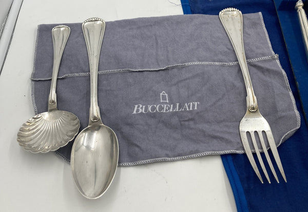 Buccellati Sterling Silver Flatware Set Milan Pattern