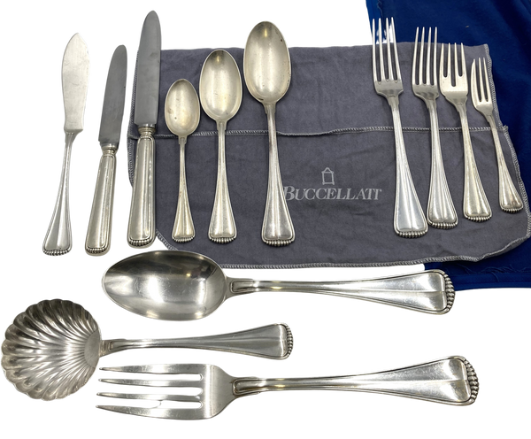 Buccellati Sterling Silver Flatware Set Milan Pattern