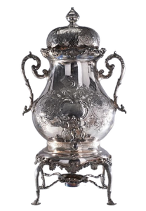 Monumental Silver Tea Urn Samovar in Victorian Style