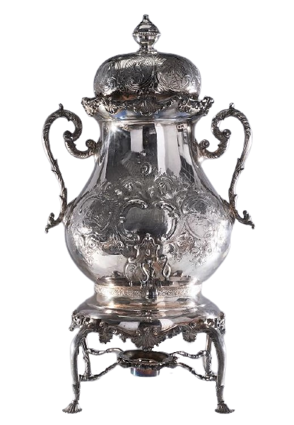 Monumental Silver Tea Urn Samovar in Victorian Style