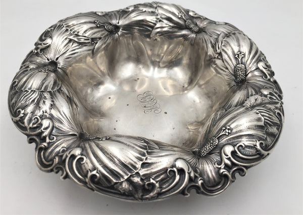 Whiting Sterling Silver Centerpiece / Fruit Bowl in Art Nouveau Style