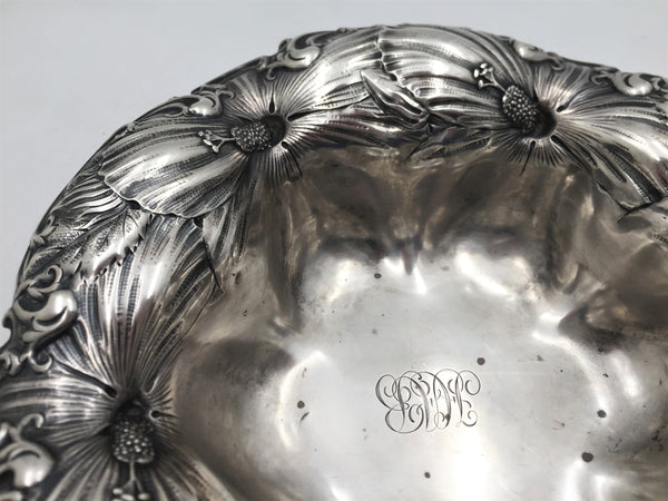 Whiting Sterling Silver Centerpiece / Fruit Bowl in Art Nouveau Style