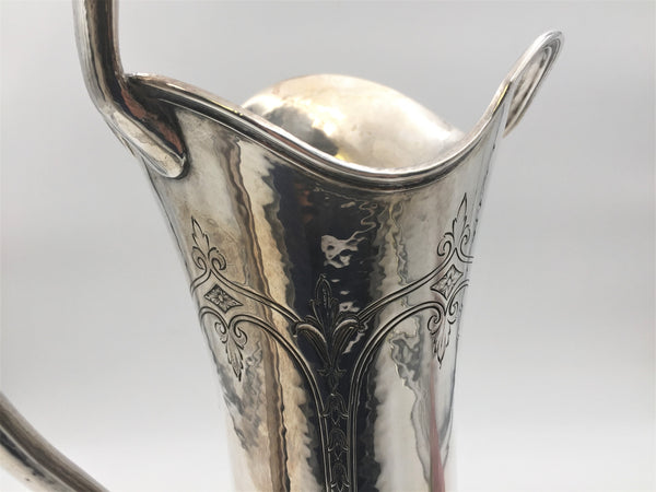 Tall Sterling Silver Ewer/ Pitcher by Lebkuecher & Co in Arts and Crafts Style