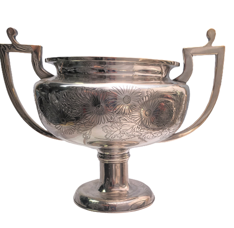 Japanese High Grade Silver Two Handled Bowl / Trophy Bowl