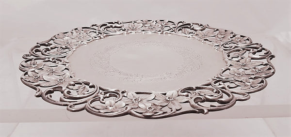 Roger Williams Sterling Silver Floral Plate Dish