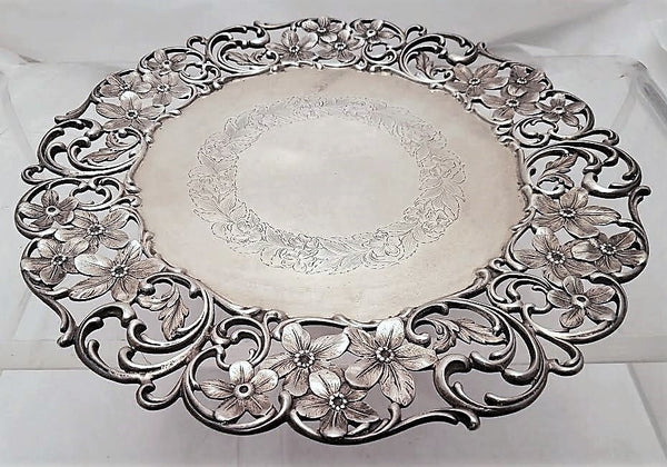 Roger Williams Sterling Silver Floral Plate Dish