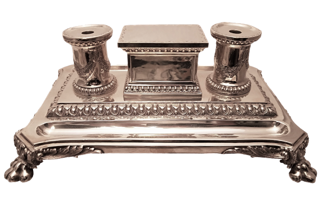 Wilkinson & Co Sterling Silver Table Top Double Inkwell