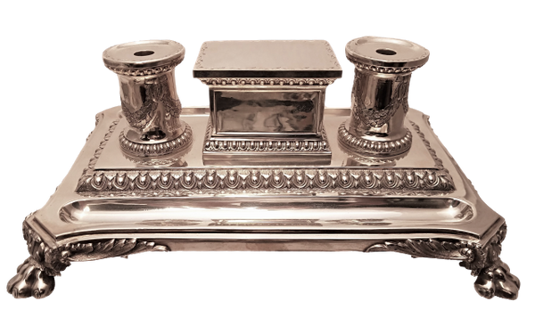 Wilkinson & Co Sterling Silver Table Top Double Inkwell