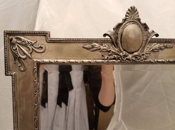 Antique Austrian Continental Silver Mirror