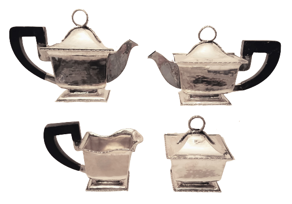 4-Piece Italian Silver Bachelor Tea / Coffee Set